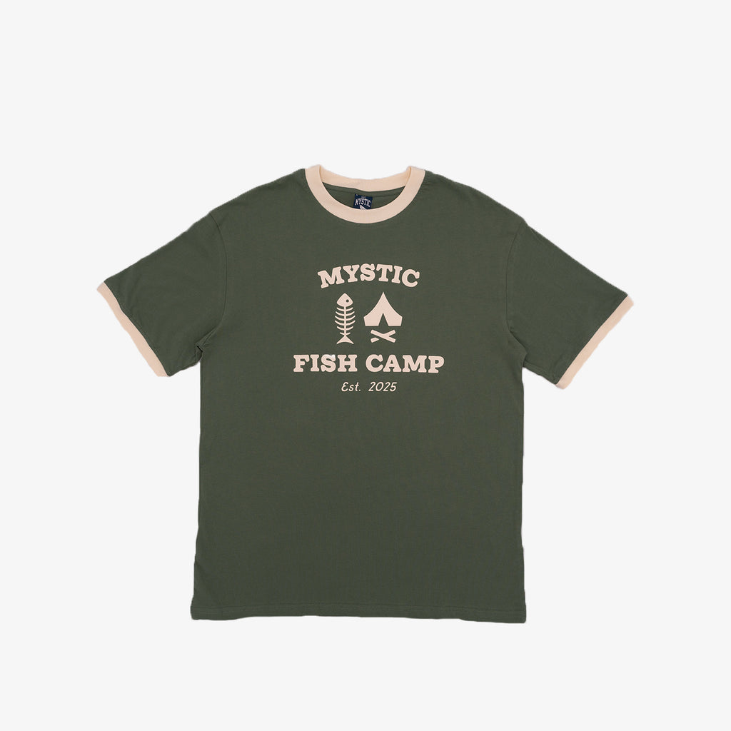 Mystic Fish Camp Happy Camper Logo Tee – Green