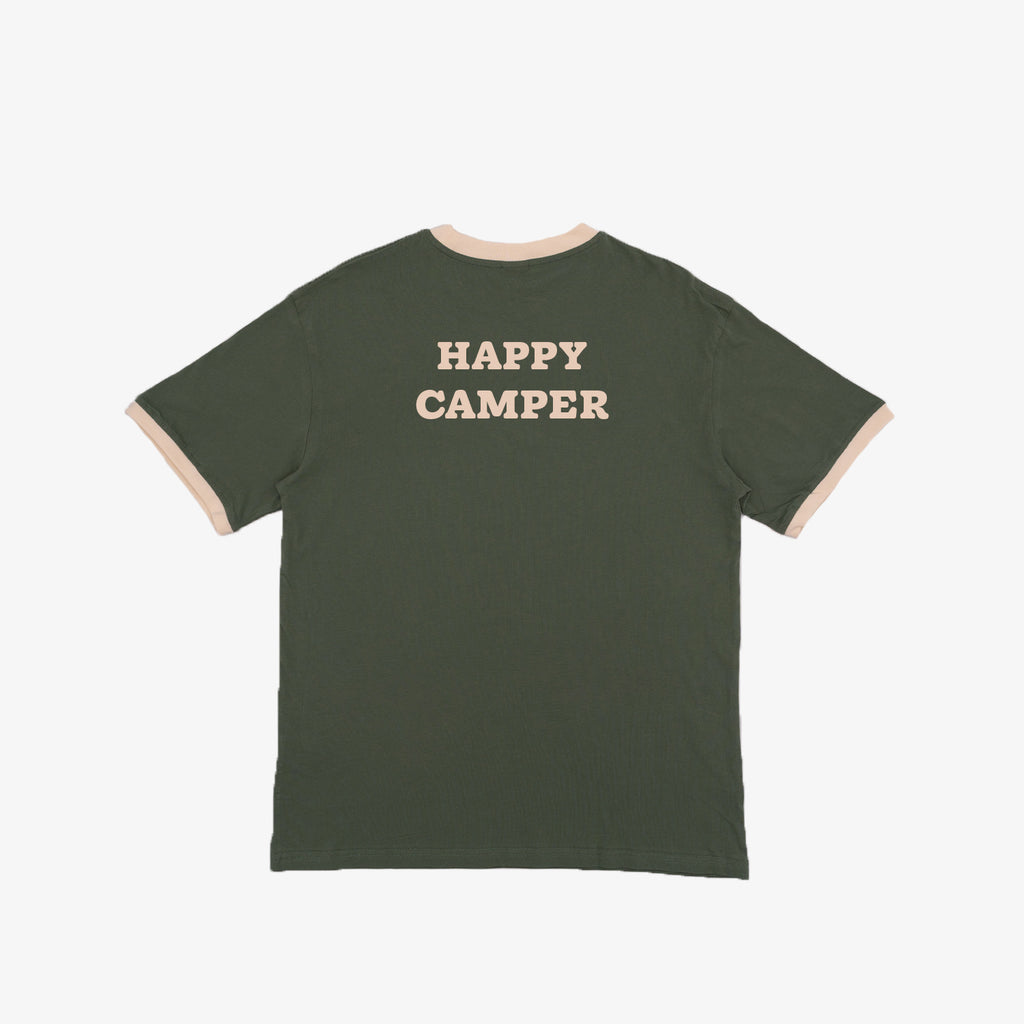 Mystic Fish Camp Happy Camper Logo Tee – Green