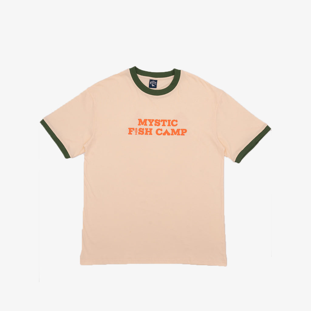 Mystic Fish Camp Classic Ringer Tee – Cream & Orange